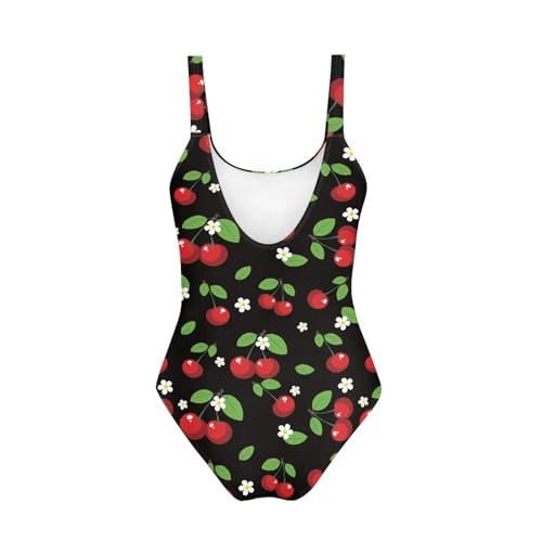 Image of One Piece Bathing Suit for Girl Kids Cute Beach Sport Swimwear U Back Scoop Neck Summer Swimming Pool Beachwear
