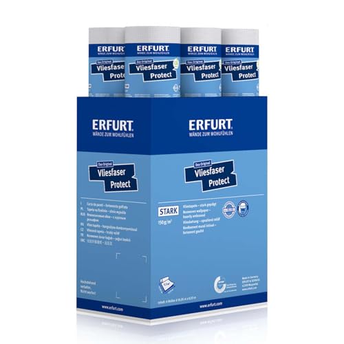 Erfurt Vliesfaser Protect 201 Weiß überstreichbare Vliestapete weisse Strukturtapete 6 Rollen 10.05 x 0.53m
