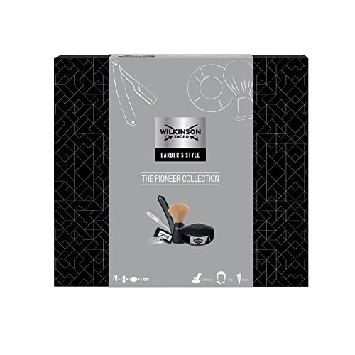WILKINSON SWORD Barber's Style - The Pioneer Collection (Rasiermesser, 5 x Doppeklingen. Rasierpinsel, Rasierseife)
