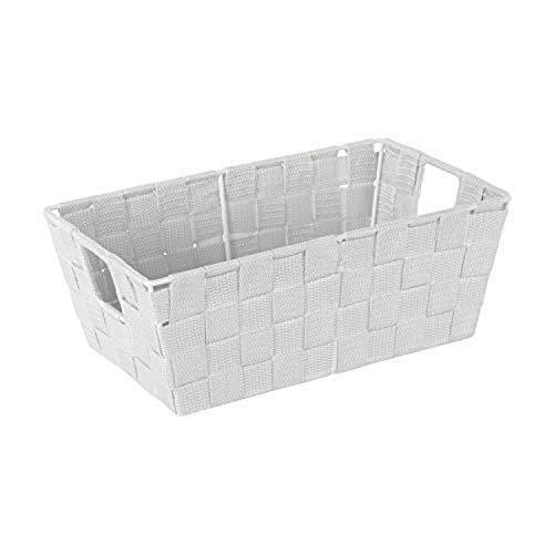 Image of Simplify Small Shelf Woven Strap Tote | Decorative Storage Basket | Built in Handles | Organization | Closet | Bedroom | Bathroom | Nursery | Accessories | Toys | Gifts | 1 Pack | Heather Grey