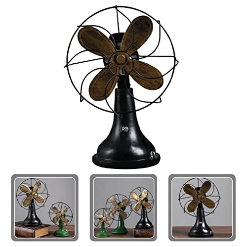 Dechous Table Fan Figurine Vintage Table Fan Model Retro Desktop Fan Ornament Statue Old Fashion Sculptures For Bar Shop Home Bedroom Cafe Classic Gifts #TOP7