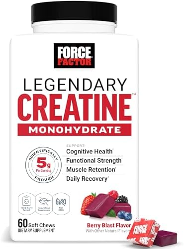 Force Factor Legendary Creatine Chews, 5g Creatine Monohydrate, B...