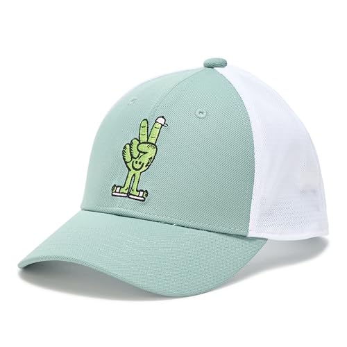 Under Armour Boné de caminhoneiro Blitzing para meninos, (348) verde sílica/branco, tamanho único, (