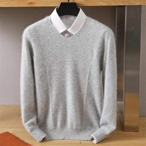 Men's Cashmere Solid V-Neck Pullover Sweater Sweater3