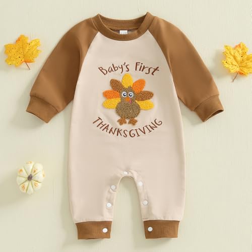 Madjtlqy Newborn Baby Girl Boy Halloween Outfit Button Pumpkin Long Sleeve Romper Jumpsuit Cute Infant Fall Winter Clothes4
