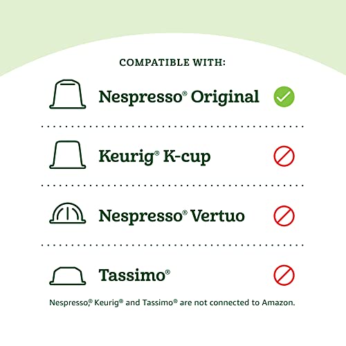 Amazon Fresh Ristretto Intenso Dark Roast Aluminum Capsules, Compatible with Nespresso Original Brewers, Intensity 10/13, 50 Count (5 Packs of 10) image 7