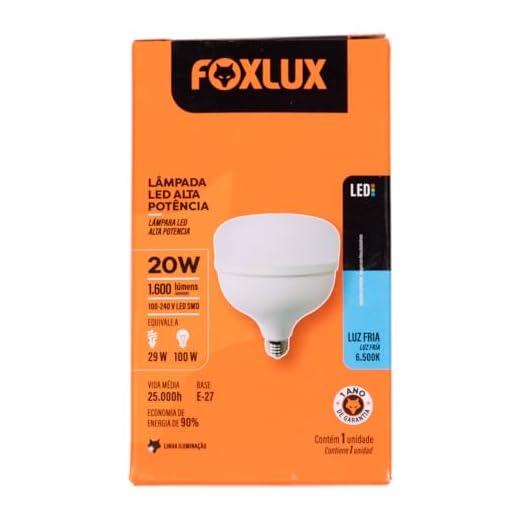 Foxlux Lâmpada LED de Alta Potência 20W 6500K Bivolt
