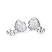 Precious Time Jewelry Jasmine Flower 925 Sterling Silver Stud Earrings for Women (White)