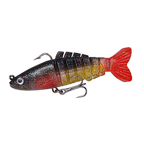 Esche da Pesca morbide, Esca Morbida 2 Pezzi Confezione di Esche for Pesci a Otto sezioni con Gancio Esche finte in Silicone Morbido Pesca su Roccia nell'oceano Pesca Semplice e Pratico