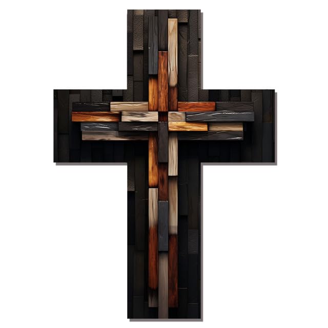 Imahoocool Wooden Wall Hanging Jesus Cross Christian