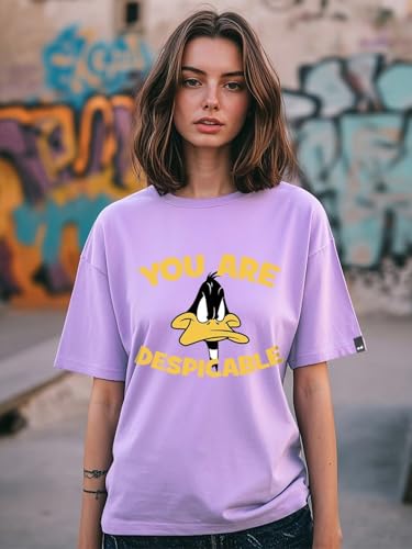 Image of Bewakoof Women's Cotton Oversized Fit Half Sleeve Round Neck T-Shirt | Casual wear | Streetwear | Oversized Tshirt for Woman Cotton| Baggy