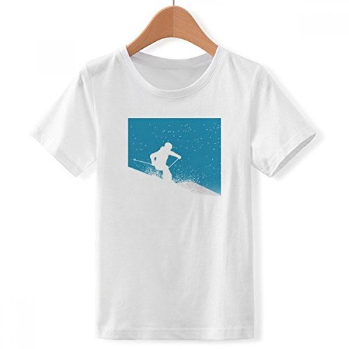 T-shirt blanc ski sport garçon 3XL multicolore col ras du cou