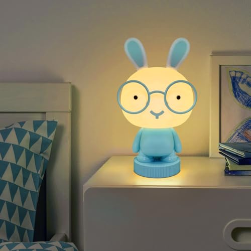 Blue Bunny LED Childrens Table Lamp Touch Control RGB Colour Changing USB Rechargeable Bedside Light BU01BLF