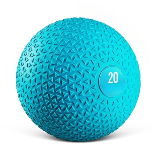 Yes4All Slam Balls 10-40lb Weighted Ball Weight Durable PVC Sand Filled Workout Dynamic Slam Ball for Strength Training Triangle Teal 20lbs
