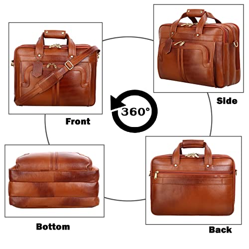 Full Grain Leather 16 Inch Briefcases Laptop Shoulder Bags for Men and Women Business Work Bag Leather Satchel Bag3