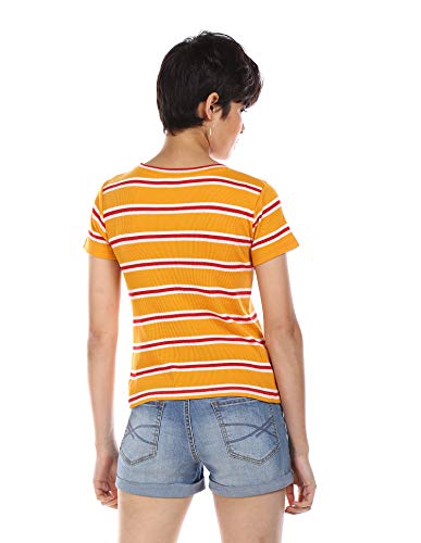 Image of SUGR Basics Women's Striped Regular Fit T-Shirt