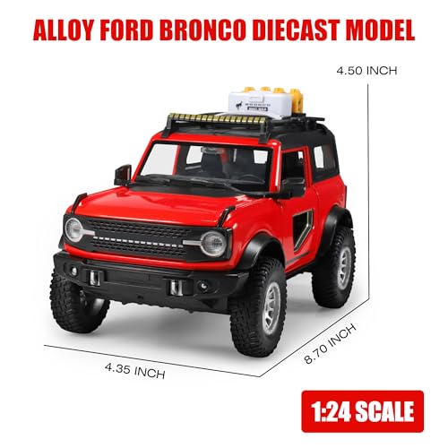 Image of Ford Bronco 1:24 Diecast Truck, Pull-Back Car Toy, Children's Gift, Red