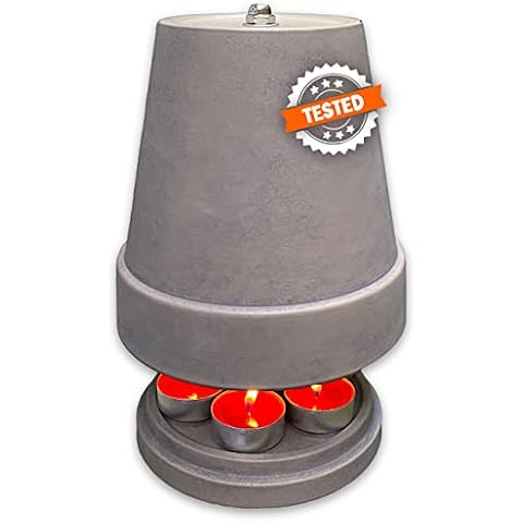 Teelichtofen - Teelichtheizung - Kerzenlampe - Keramik anthrazit grau Cover