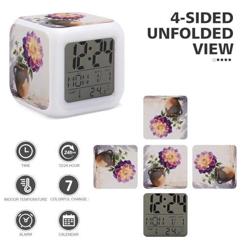 Reloj digital funciona con pilas de mesa con temperatura interna 4