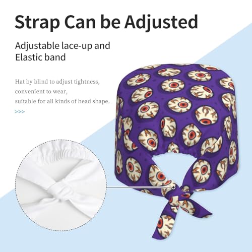 Image of Adjustable Working Cap Breathable Unisex Women Men Elastic Bandage Tie Back Hats Scrub Nursing Doctor Surgeon Cap