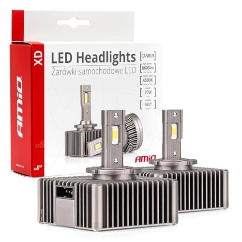 AMiO Phares LED série XD D5S – Puissant LED feux de croisement pour lumière blanche brillante