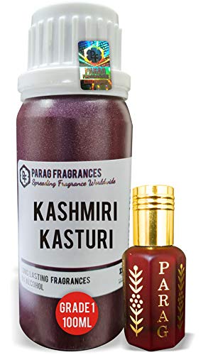 Parag fragrancesKashmiri Kasturi Attar 100Ml (With Empty Fancy Bottles) Natural Attar / Long Lasting Attar / Bhapka Processed Attar For Clothes And Religious Use