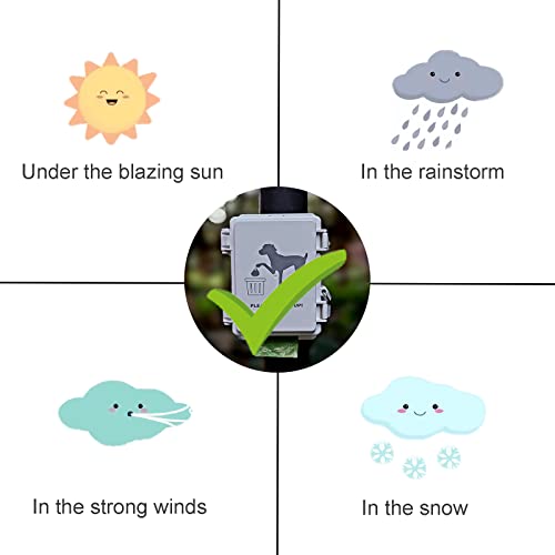 Dog Poop Bag Dispenser Wall Mount Waterproof Outdoor Dog Bag Dispenser | Printed With Cute Clean Up Dog Poop Signs | Stake, Pole, Fence Mounted | Fits Home, Porch, Lawn, Yard（Only Dispenser) #TOP3