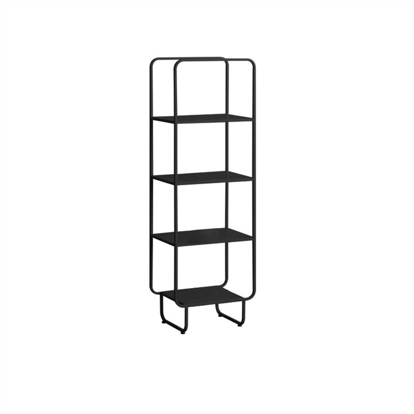 Libreria Scaffale for libri in ferro integrato scaffale portaoggetti dal pavimento al soffitto piccola libreria angolare supporto da parete stretto ripiano(Nero)
