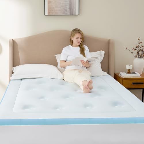 Image of Hansleep King Mattress Topper Memory Foam,King Size Pillow Top Mattress Pad