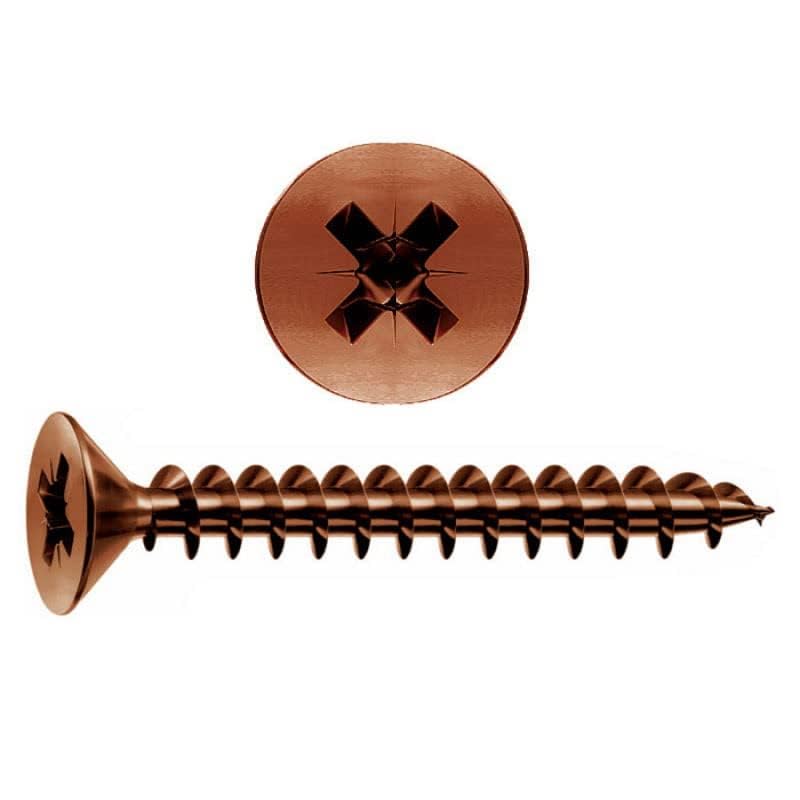 bricoleva.it Set of 500 Self Tapping Countersunk Wood Screws 4 x 20mm Ideal for DIY and Crafts - Available in Various Colours and Sizes - Bronze