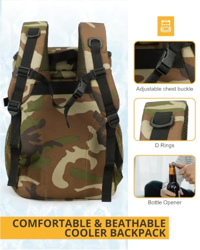 Image of Tactical Backpack Cooler for Men,25L Insulated Lunch Ice Chest for Work