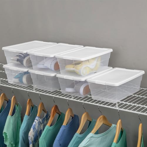 Image of Sterilite 36-Pack 6 Quart Storage Box, Stackable Clear Plastic Bins with Snap-On Lids - Heavy-Duty Organizing Containers for Closet, Bathroom, and Office