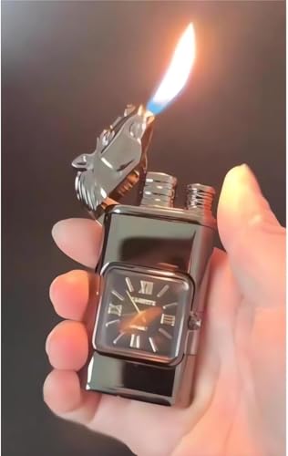 Encendedor antorcha con llama doble y diseño dragón miniatura 1