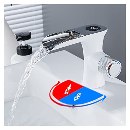 Mélangeur évier cascade noir avec indicateur de température de lavabo - 6
