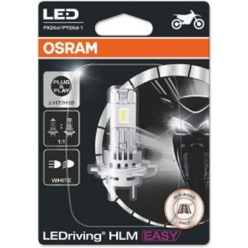 Ampoule LED H7 H18 moto 12V 16W OSRAM 64210DWESY-01B pour phares avant