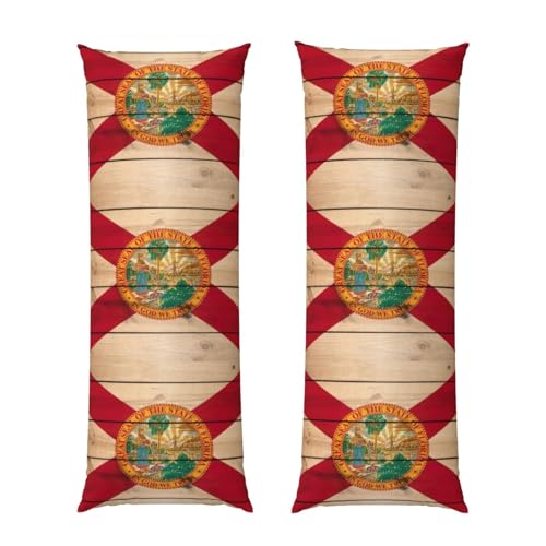 Taies d'oreiller en microfibre ultra douce, motif drapeau de la Floride, taie d'oreiller longue respirante, fermeture à enveloppe, 50,8 x 152,4 cm