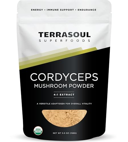 Terrasoul Superfoods Organic Cordyceps 5.5oz | Adaptogenic Superfood USDA Certified Organic Gluten-Free Vegan