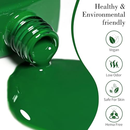 Image of CANNI 9ml Emerald Dark Green Gel Nail Polish High Gloss UV LED Soak Off Gel