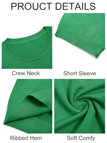 Image of Imily Bela Womens Summer Short Sleeve Sweater Dressy Casual Crew Neck Knit Tops Fashion Pullover Shirts