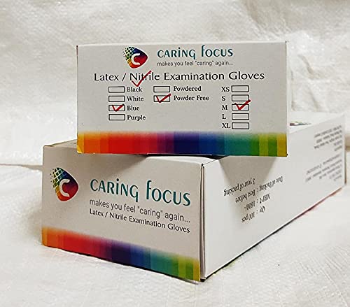 Caring Focus Nitrile Examination Gloves, Disposable Powdred Free - 100 Pieces box.| small (B09658JB2M) Amazon Price History, Amazon Price Tracker