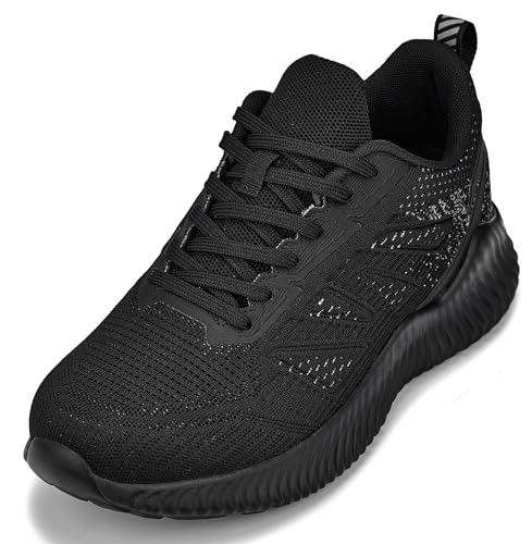 CALTO Men's Invisible Height Increasing Elevator Shoes - Noir/Cement Ultra Lightweight Sporty Sneakers - 2.4 Inches Taller - Q220 - Size 12 D(M) US