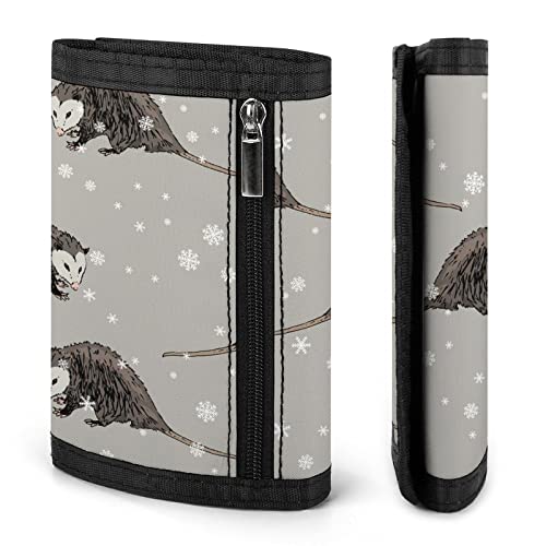 FunnyStar Opossum Small Trifold Wallets Front Pocket Wallet With Money Clip Holder ID Credit Card Slots And Key Ring3