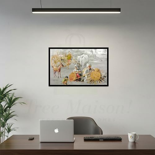 Image of TREE MAISON CORONATING HOMES Vastu Village Painting (Poster) Without Frame(33CM x48CM Approx) |Art Wall Painting Frame for Home & Office Decor |Pack of 1