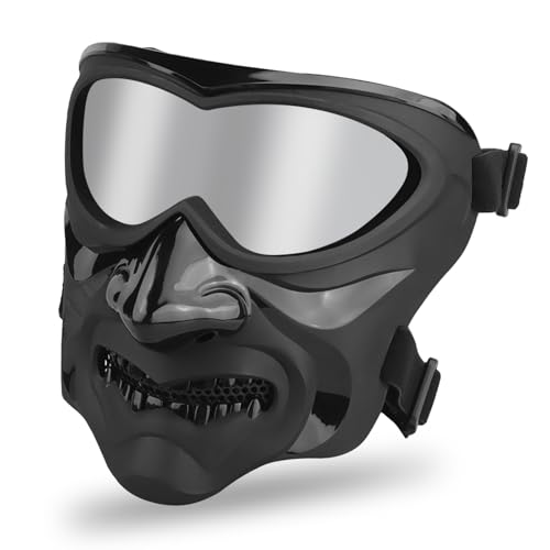 Yzpacc Airsoft Mask Full Face Protective Halloween Tactical Mask for Halloween Masquerade Party Cosplay Costume
