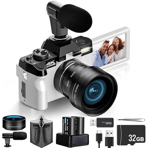 4K Vlogging Camera with Flip Screen Cover