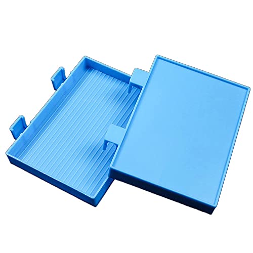 6Pcs Rectangle Diamond Tray Organizer Plastic Bead Rhinestone Diamond Sorting Trays Plate for DIY Diamond Cross Stitch Nail Art Dotting Tool and Craft Supplies, Blue