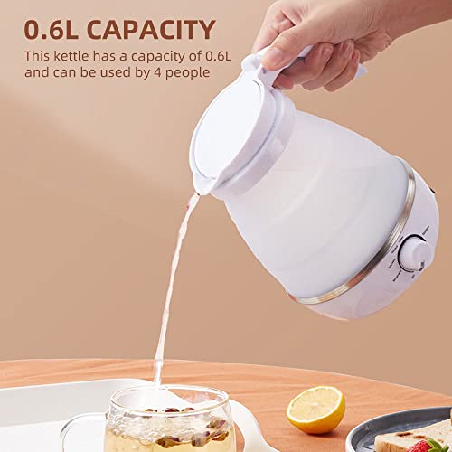 Moniss Chaleira Dobrável 0,6L Viagem Silicone Base de Aço Inoxidável Chaleira de Acampamento 5 Modos