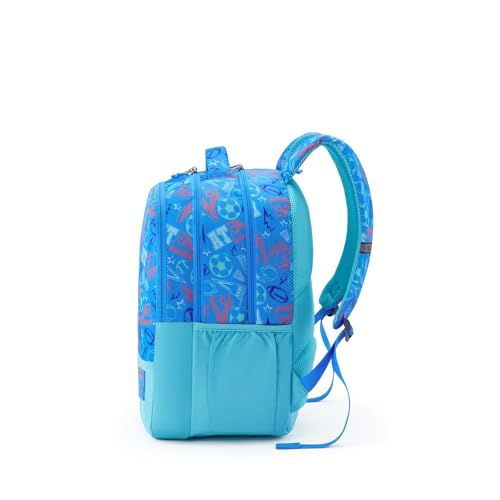 Image of American Tourister Drip | 33 Ltrs | 3 Compartments | Bottle Pocket | Ergonomic Padded Back Panel & Shoulder Straps | School Backpack for Boys & Girls | 1 Year International Warranty | Sports Blue