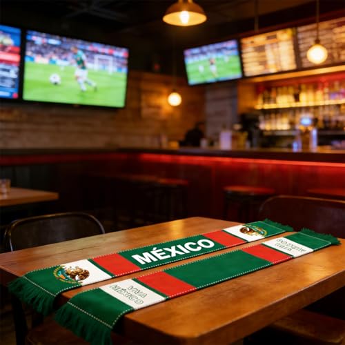 image for Kytunera World Cup Mexico Soccer Scarf of 2026 Double Sided Mexico Ele