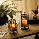 Windlicht Kerzenständer Schwarz Deko Modern: Candeldo 2er Set Kerzenhalter Metall Windlicht Outdoor Tischdeko Wohnzimmer Badezimmer Garten Windlichter Draußen und Drinnen für Stumpenkerze Teelicht